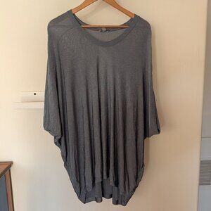 COS Draped Flowy Top Slate Blue Womens L Batwing Dolman Loose Oversize Modern